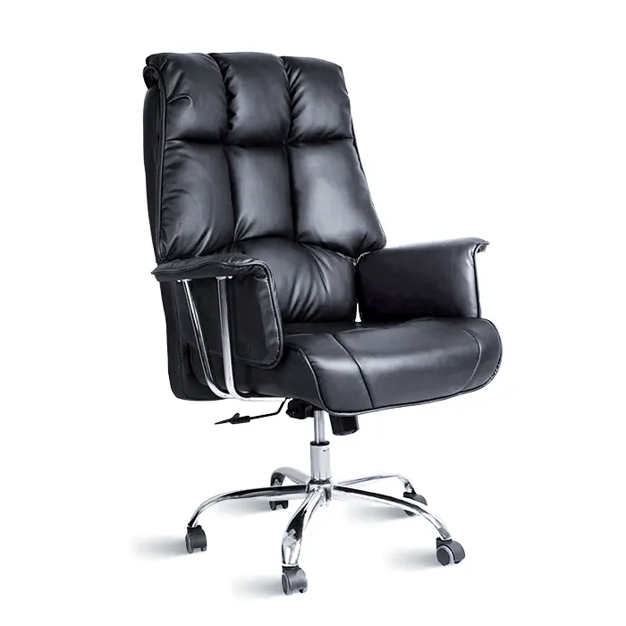 Majesty Chair front view – black genuine leather
