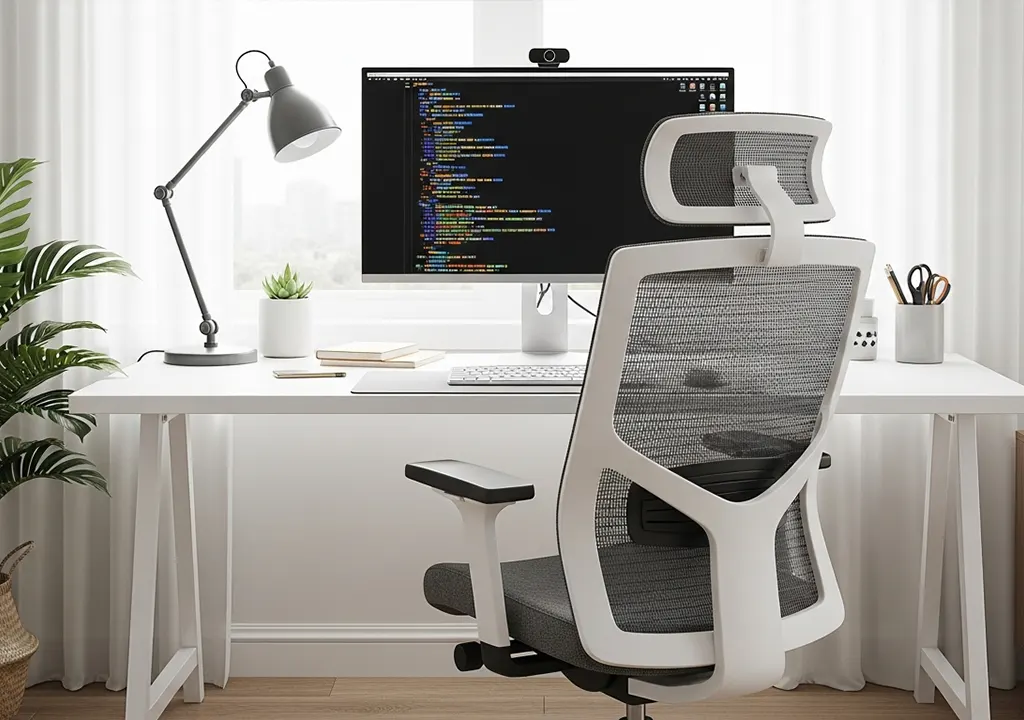 Best ergonomic mesh chair for programmers used in a modern workspace, designed for long hours and back pain relief.