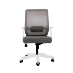 "New Style White Frame Chair", modern gray mesh office chair, ergonomic swivel chair with white frame