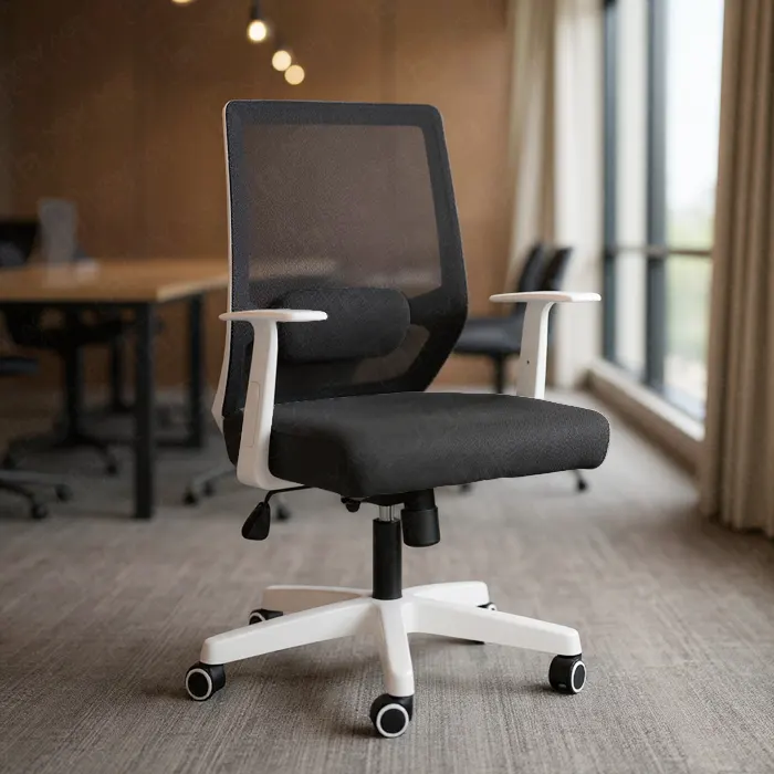 The "New Style" White Frame Chair - Stylish and Practical for the Modern Office "New Style White Frame Chair", modern mesh office chair, ergonomic swivel chair with white frame