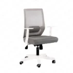 "New Style White Frame Chair", modern gray mesh office chair, ergonomic swivel chair with white frame